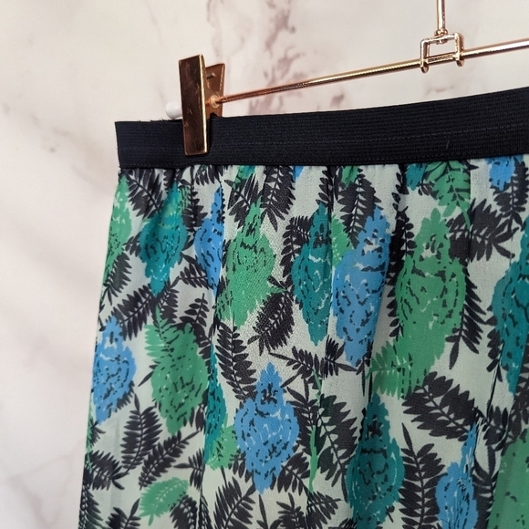 J Jill Skirt Womens XS Petite Maxi Cover Up Low Rise Boho Peasant Blue Elastic - Picture 16 of 16